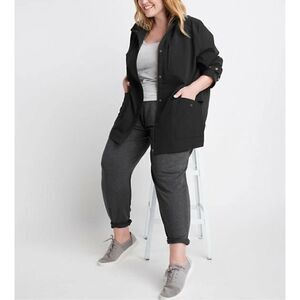 RYLLACE $198 FOUR WAY STRETCH SIDELINE JACKET BLACK WOMENS SZ 24 NEW